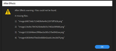 ae has issues with exported assets from