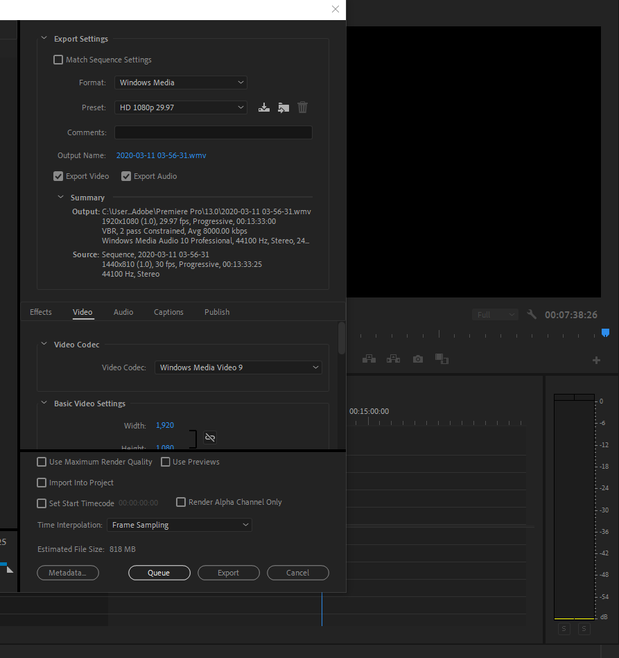 adobe premiere vbr 1 pass vs 2 pass