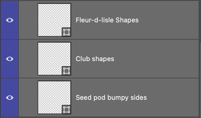 Img. 5 - Shape layers show no contents prior to filling with a TEXTURE.png