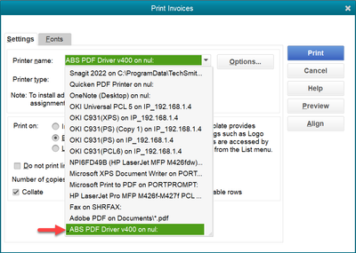 Print to QuickBook's virtual PDF printer.