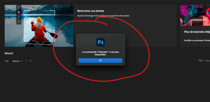 La commande exécuter n'est pas disponible - Adobe Community - 14529799