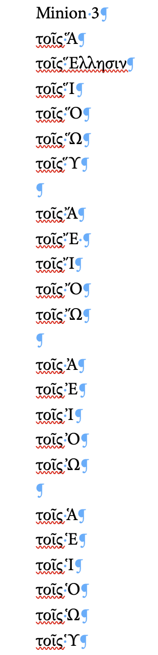 Strange (?) spacing in polytonic greek - Adobe Community - 14557403