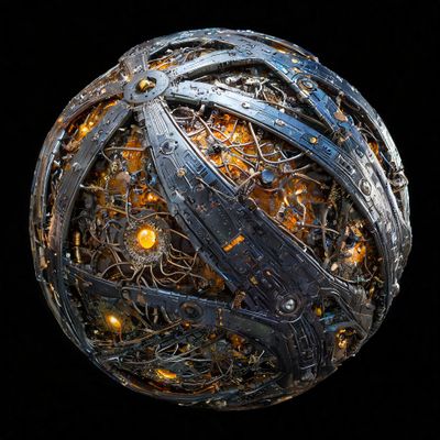 Firefly 3d material, a sphere covered in alien biomechanical, isolated on black 73838.jpg