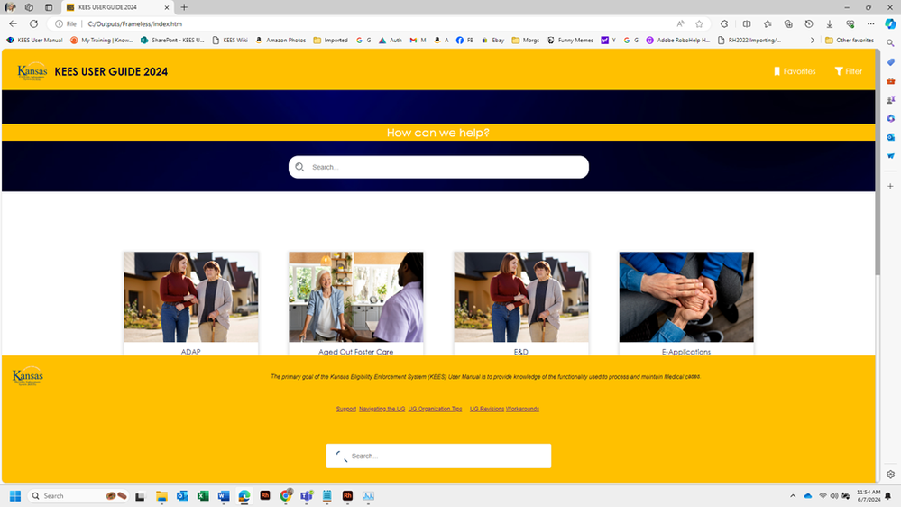 This is the homepage footer and you can see it doesn't look the same as the topic that I setup in RH where I layed out exactly how I wanted it to look.