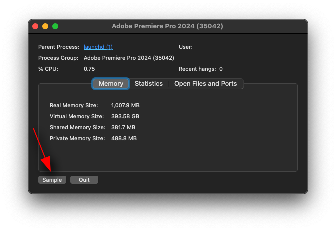 How to pull Premiere Pro process samples (Mac) - Adobe Community - 14689617