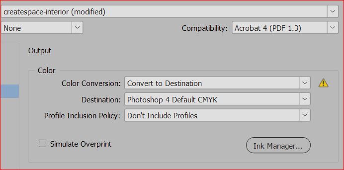 color conversion settings