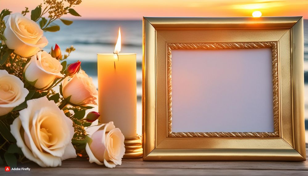 Firefly photo frame with candle and beautiful flowers for wedding, use the same photo frame from the.jpg