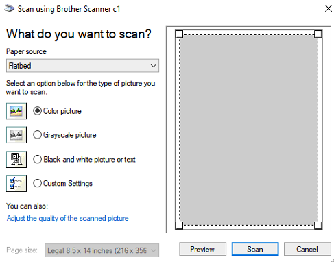 Acrobat scanning - default settings