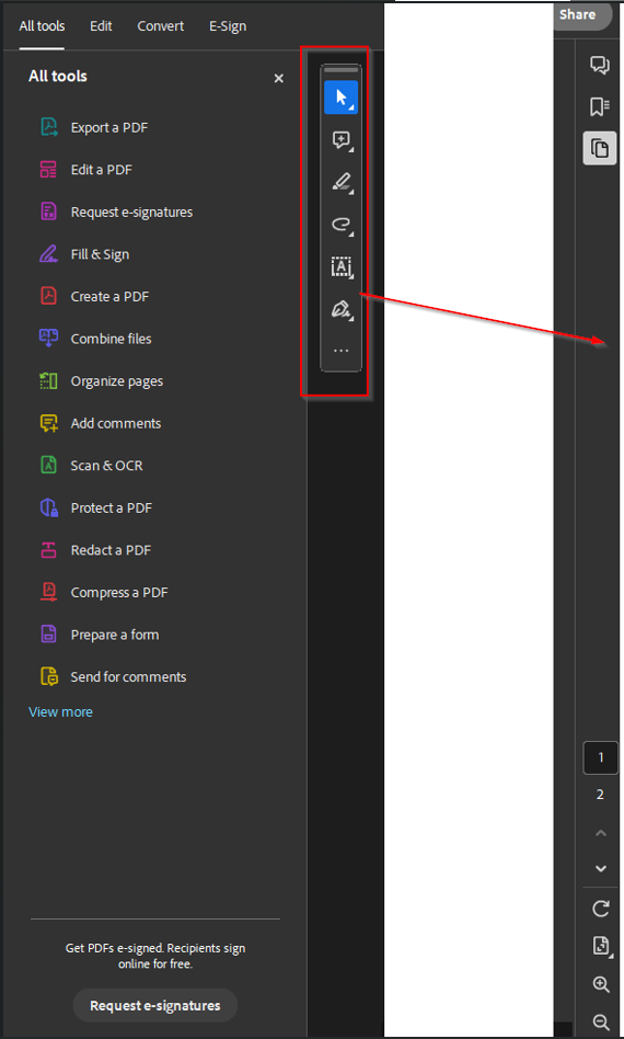 adobe acrobat disable floating toolbar