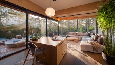 Firefly Sunlight streams through the windows of this compact, Zen-inspired home. A workspace tucked .jpg