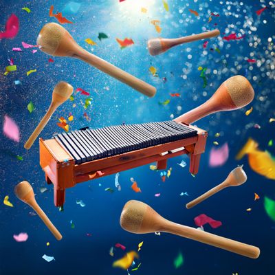 Firefly floating vibraphones and mallets in front of a background of confetti-filled skies 60448.jpg