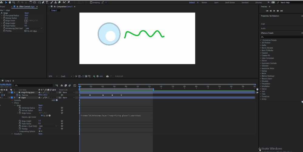 My animation, which is not working