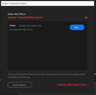 Solved Re System Compatibility Report Unsupported Video Adobe Support Community