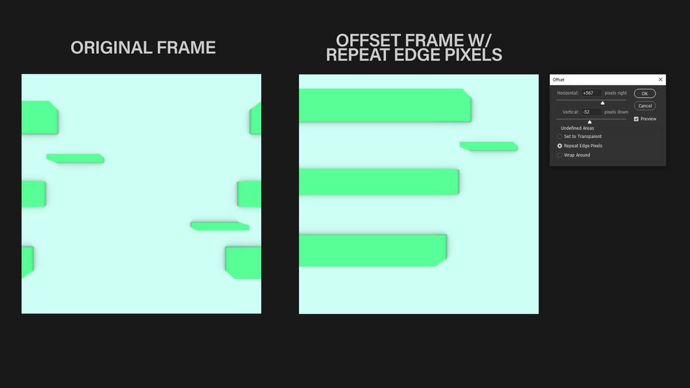 Offset Feature W/ Mirror Edge Pixels in PS