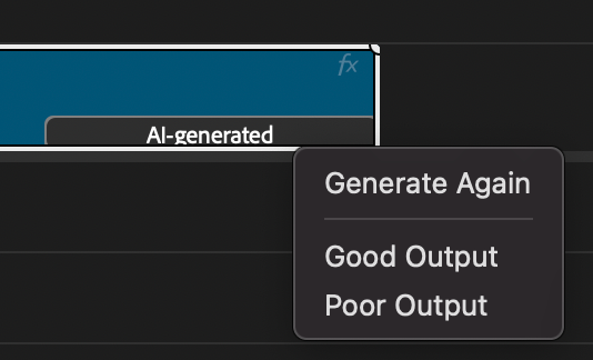 Ai-generated label & Option to regenerate