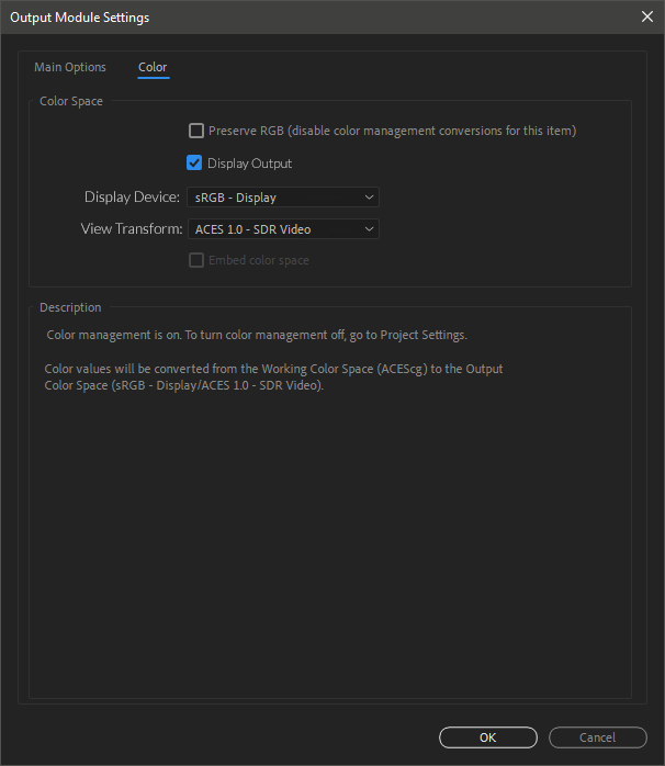 OCIO separate view transform and display device in... Adobe Community