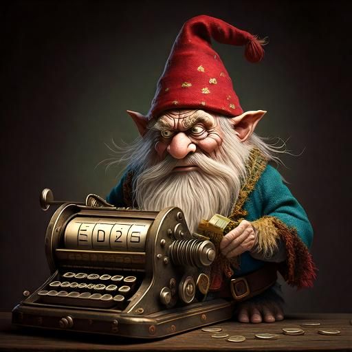 Firefly An evil gnome running a hand-crank adding machine with a tape headed by the words -bad deeds.jpg