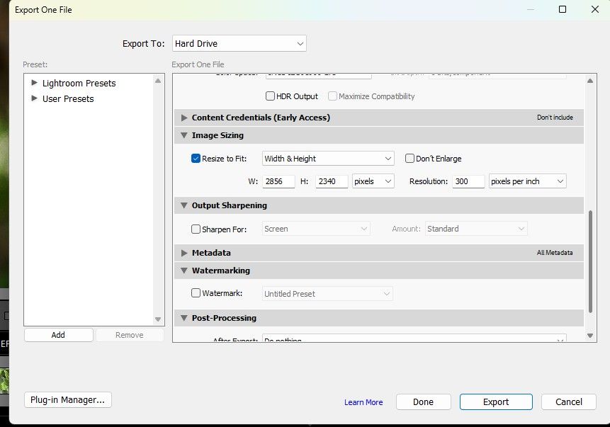 Screen shot of export settings.jpg