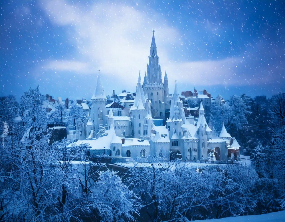 Firefly Create a breathtaking, realistic ice kingdom in a picturesque cityscape, snowy scene as deli (1).jpg