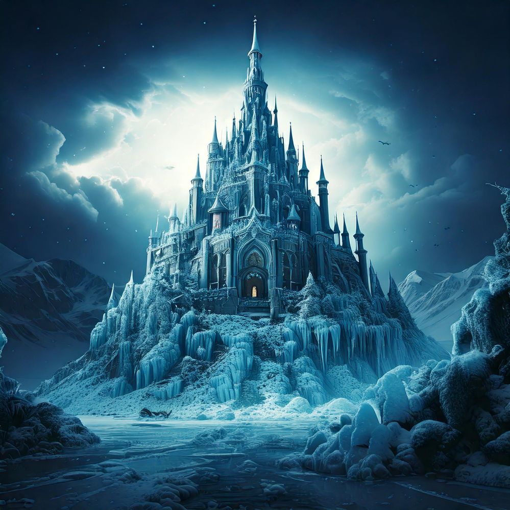 Firefly ice kingdom with a magnificent castle amidst gloomy dark skies 5926.jpg