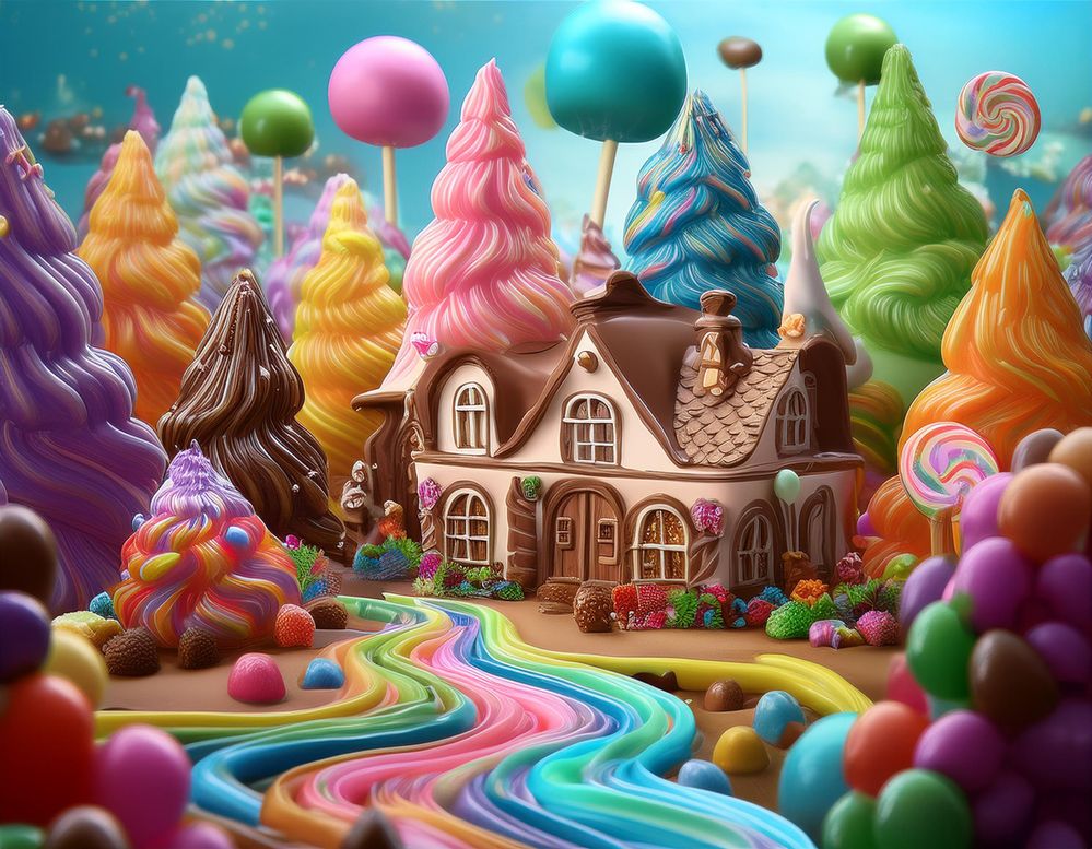 A rainbow candy river! Yum.