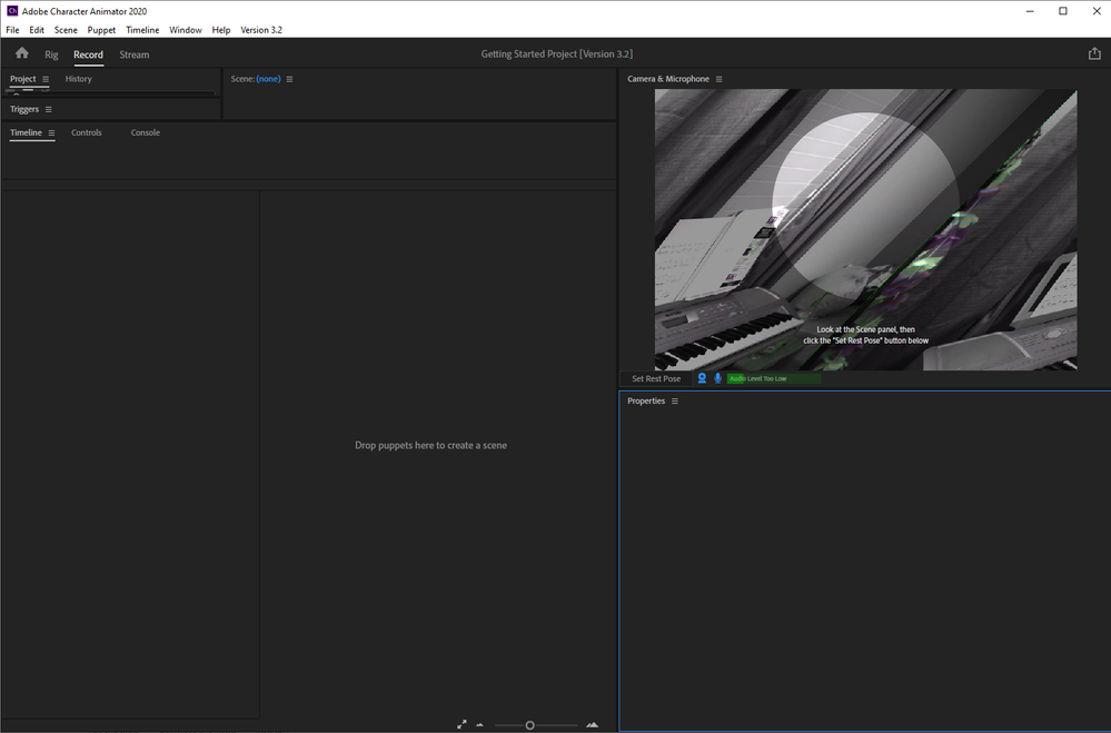 Adobe Character Animate window