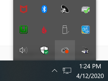 Windows 10, hidden task icons