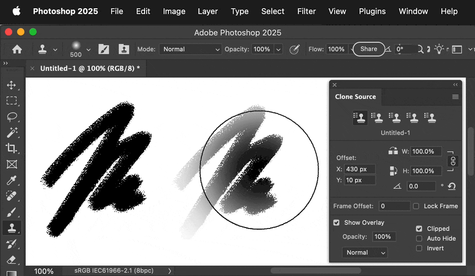 Photoshop Clone Stamp source rotate keyboard.gif