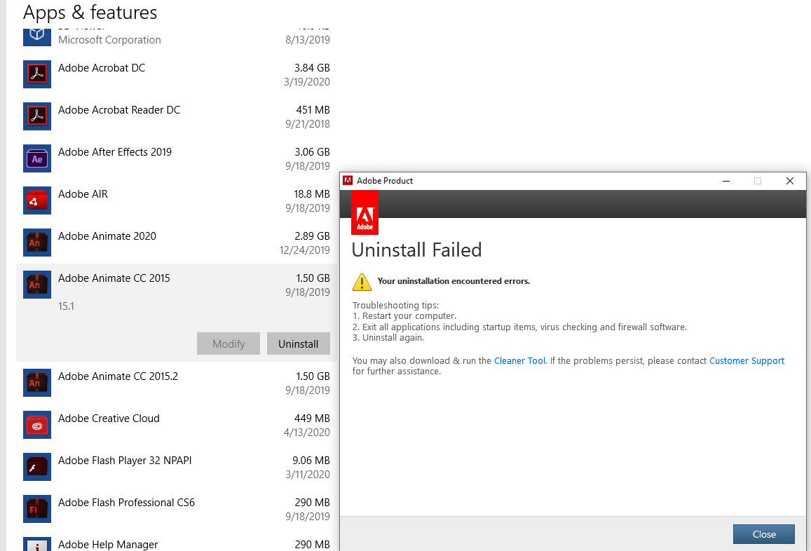 Need help uninstally older versions of Adobe produ... Adobe Community