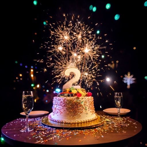 Firefly Celebrating 2 years of Adobe Firefly, glittering decorations, colorful garlands, light effec.jpg