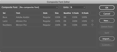 Composite Fonts editor (English Arabic)