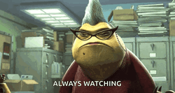 roz-monsters-inc-always-watching.gif