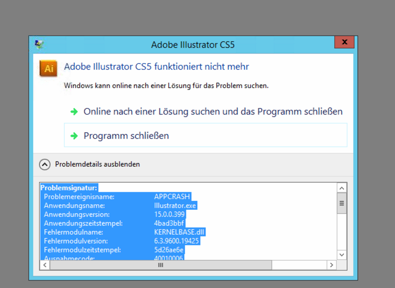 Illustrator Cs5 Crashing On Windows Server 2012 R2 Adobe Support Community 10644924