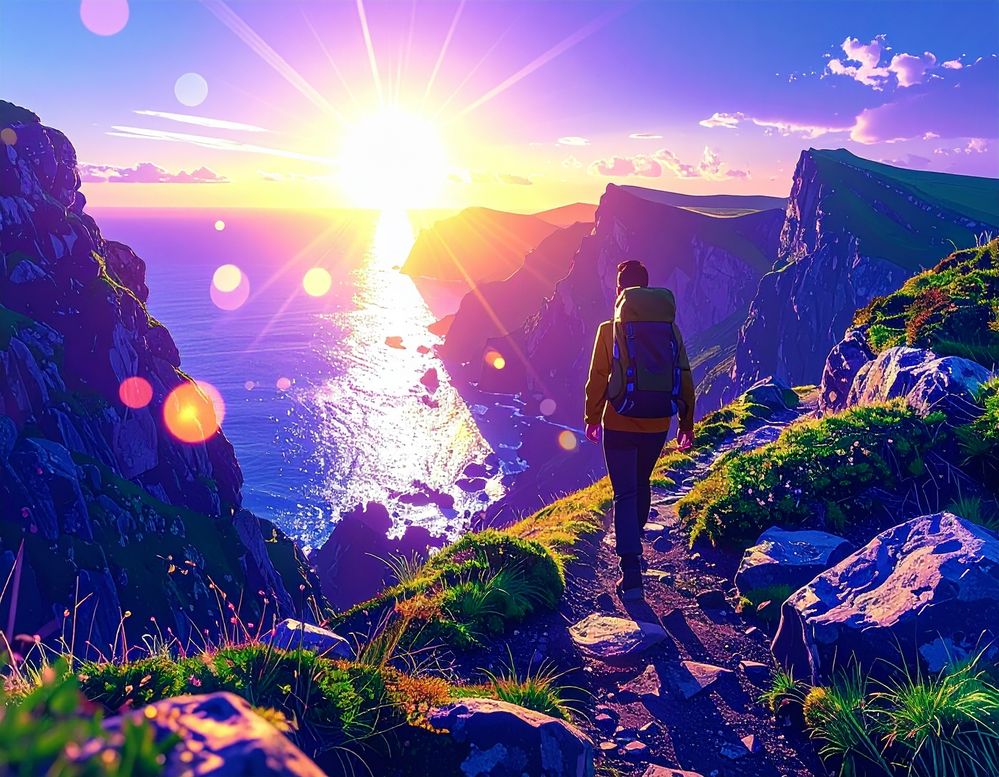Firefly_walking along the clifftops of a coastline setting during the golden hour with the su 761280.jpg