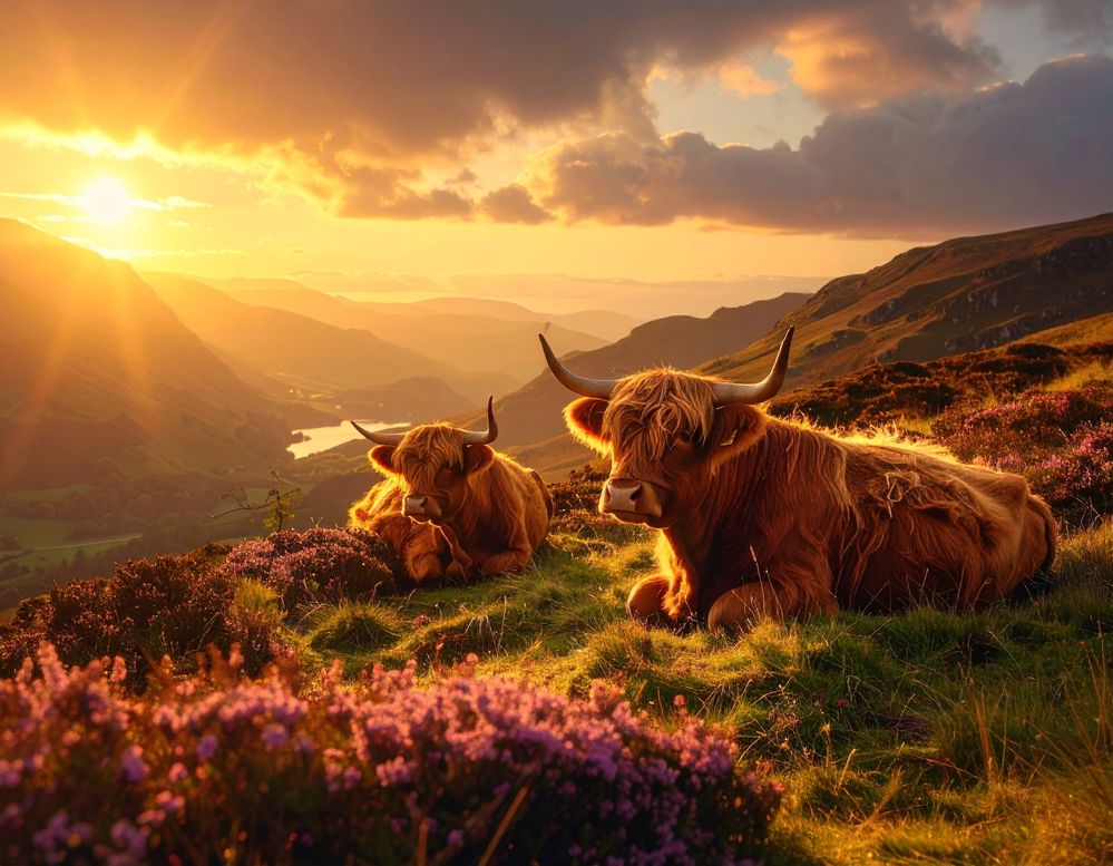 Firefly_Highland cows lying on the grass and heather. They are at the top of a Scottish mount 599369.jpg