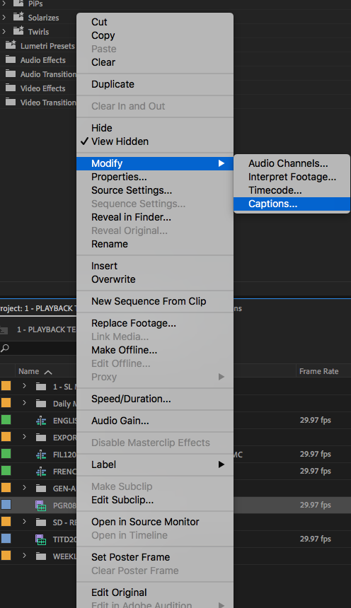 MXF Export from Premiere - CC present
