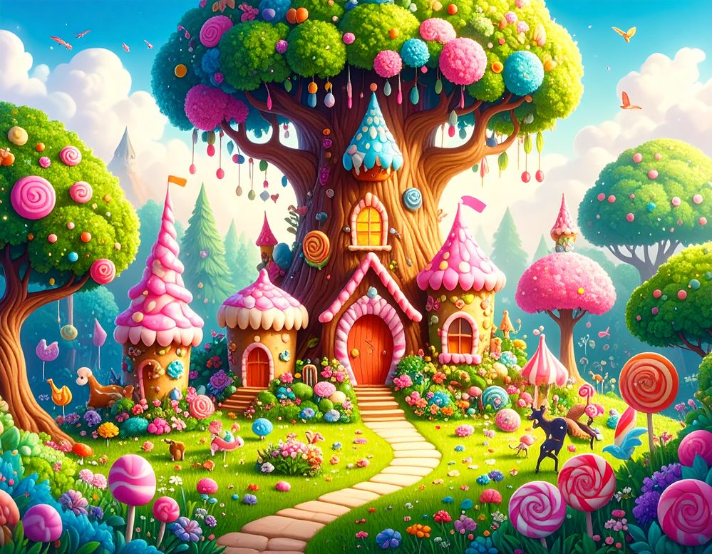 Firefly_magical forest made out of candy with all kinds of exotic creatures and a super cool  486312.jpg