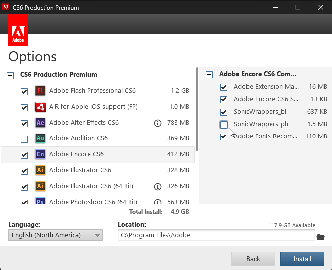Installation settings for no errors on Windows 11.png