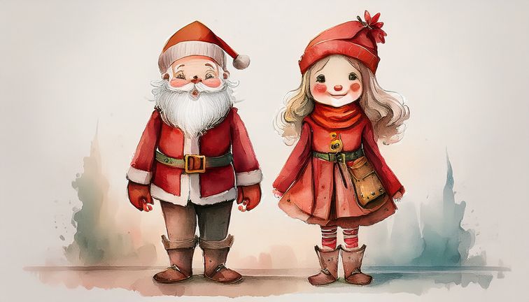 Firefly_cute Santa Claus and Mrs. Claus with rosy cheeks in muted red suit and brown boots, s 633464.jpg