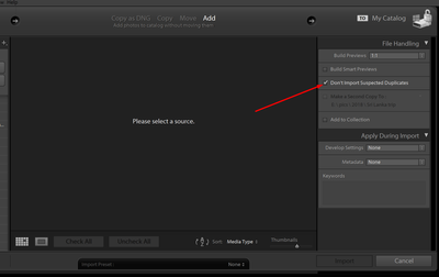 Lightroom classic import - dont import suspected duplicates.png