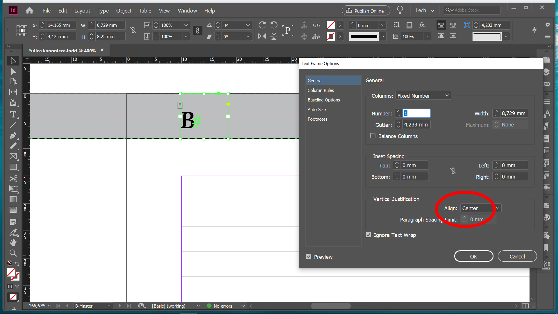 Solved: centering text vertically - Adobe Community - 11099038