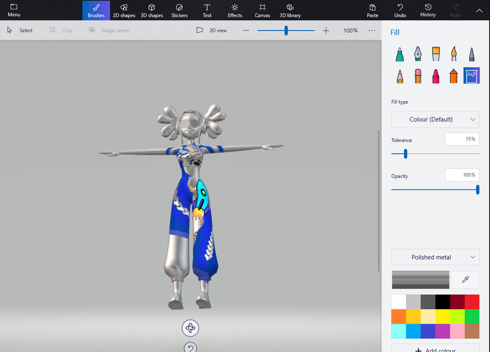 3d paint for silver model