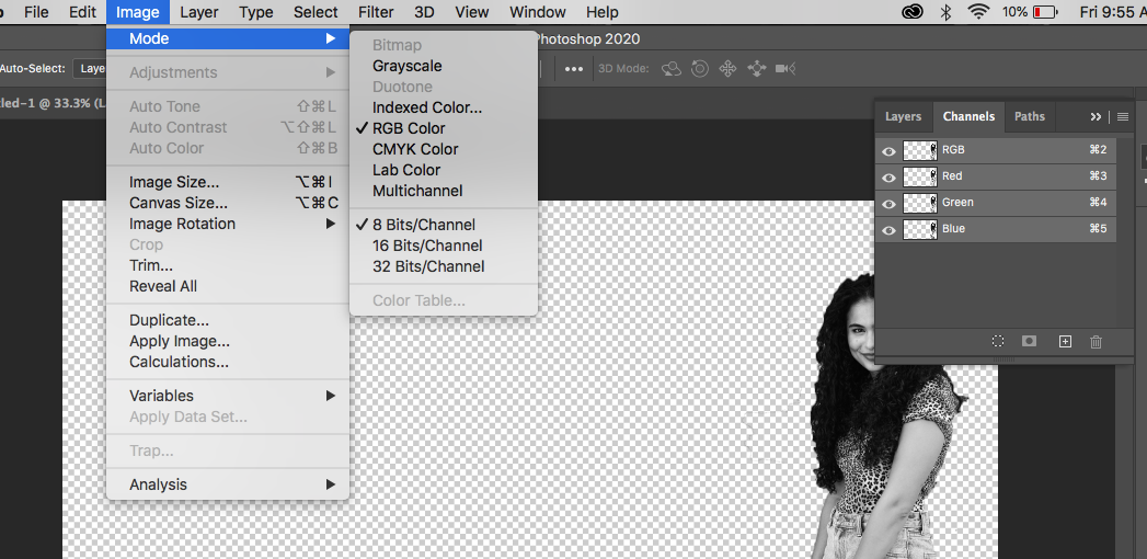 photoshop turn to grayscale adobe