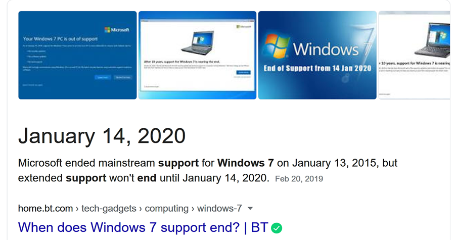 Windows 7 Support End of Life