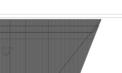 Zoomed in further in outline mode, shows the density of the lines.