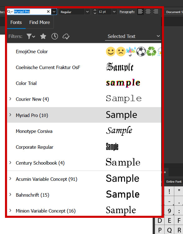 UI Scroll bar on Font List in Illustrator disappea... - Adobe Community ...