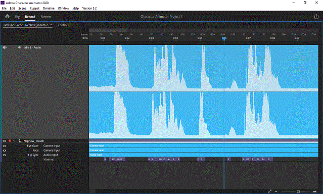 Expanded view of waveform