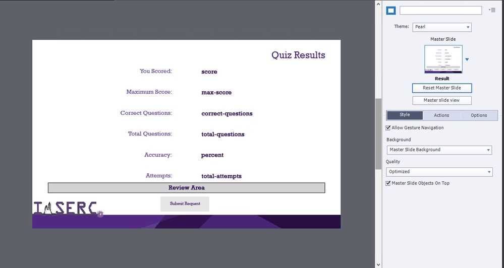 project results slide deleted button