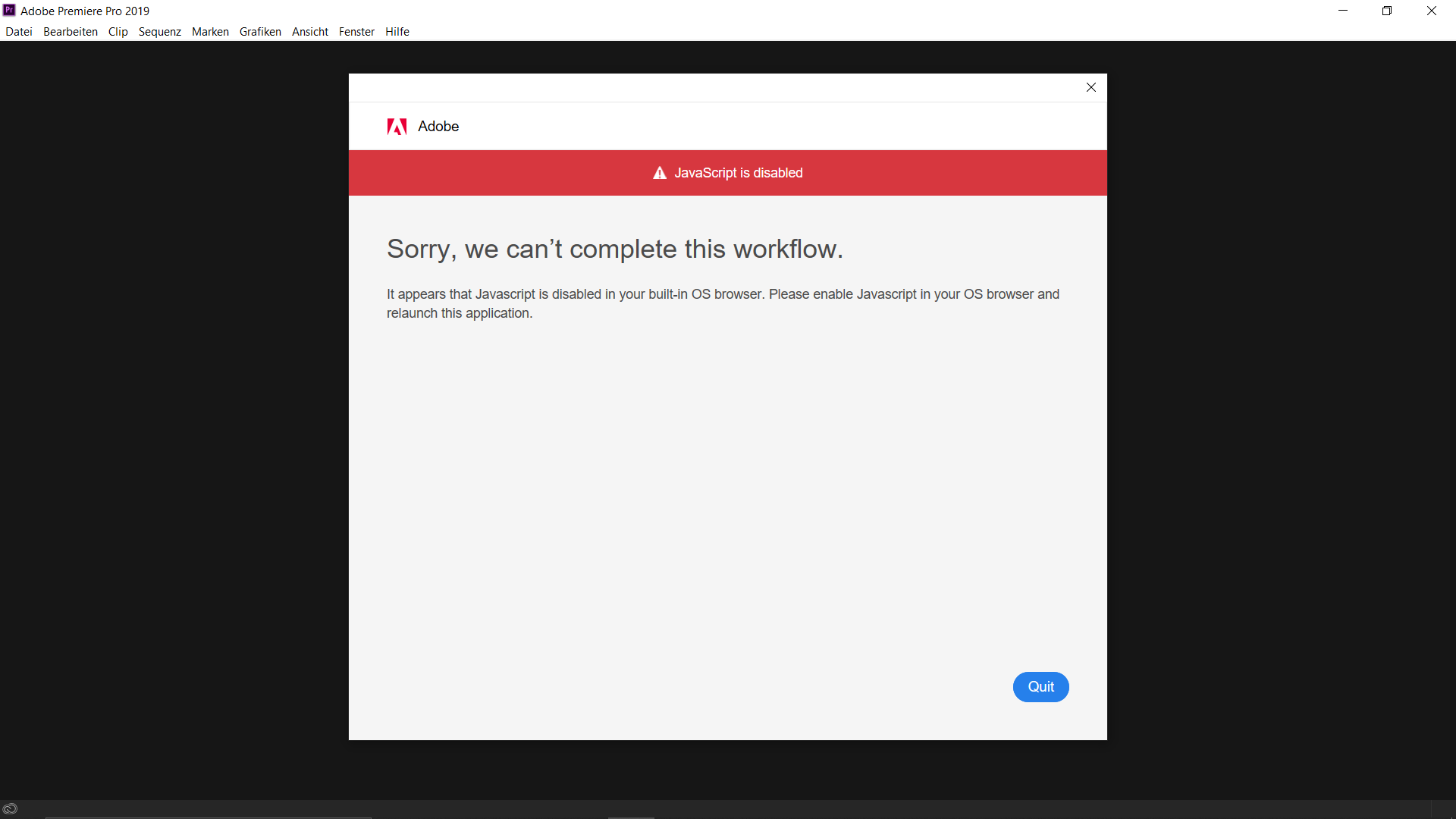 MÜLL! Java Script ist plötzlich nicht mehr enabled... - Adobe Product ...