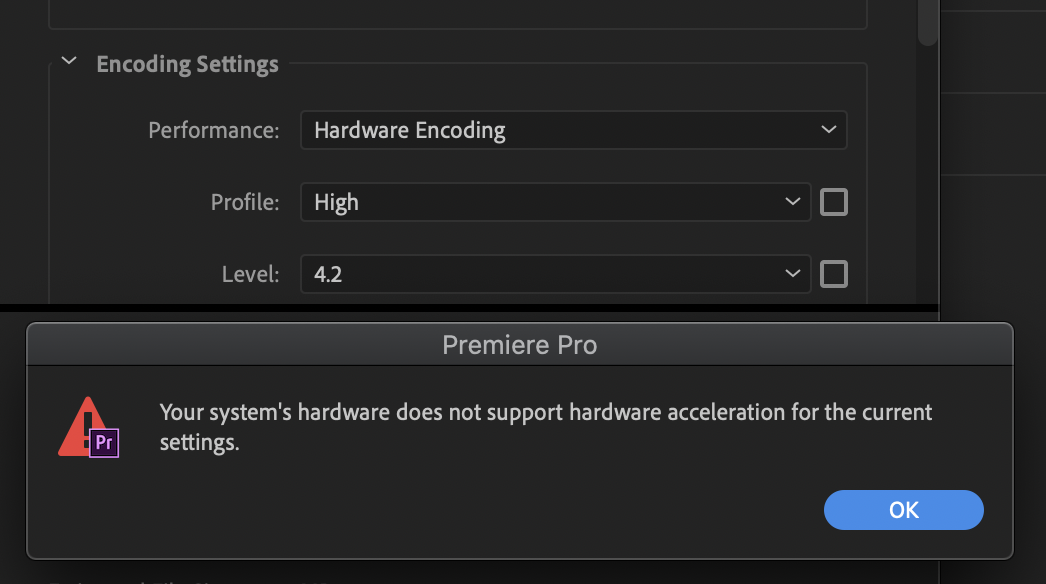 Hardware Encoding for exports (new feature in 14.2... Adobe Community